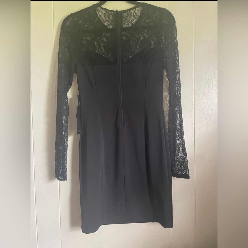 🔥🔥5/$25! GUESS Lace Yoke Body Con Mini Dress Y2K Whimsy Goth - Picture 2 of 7
